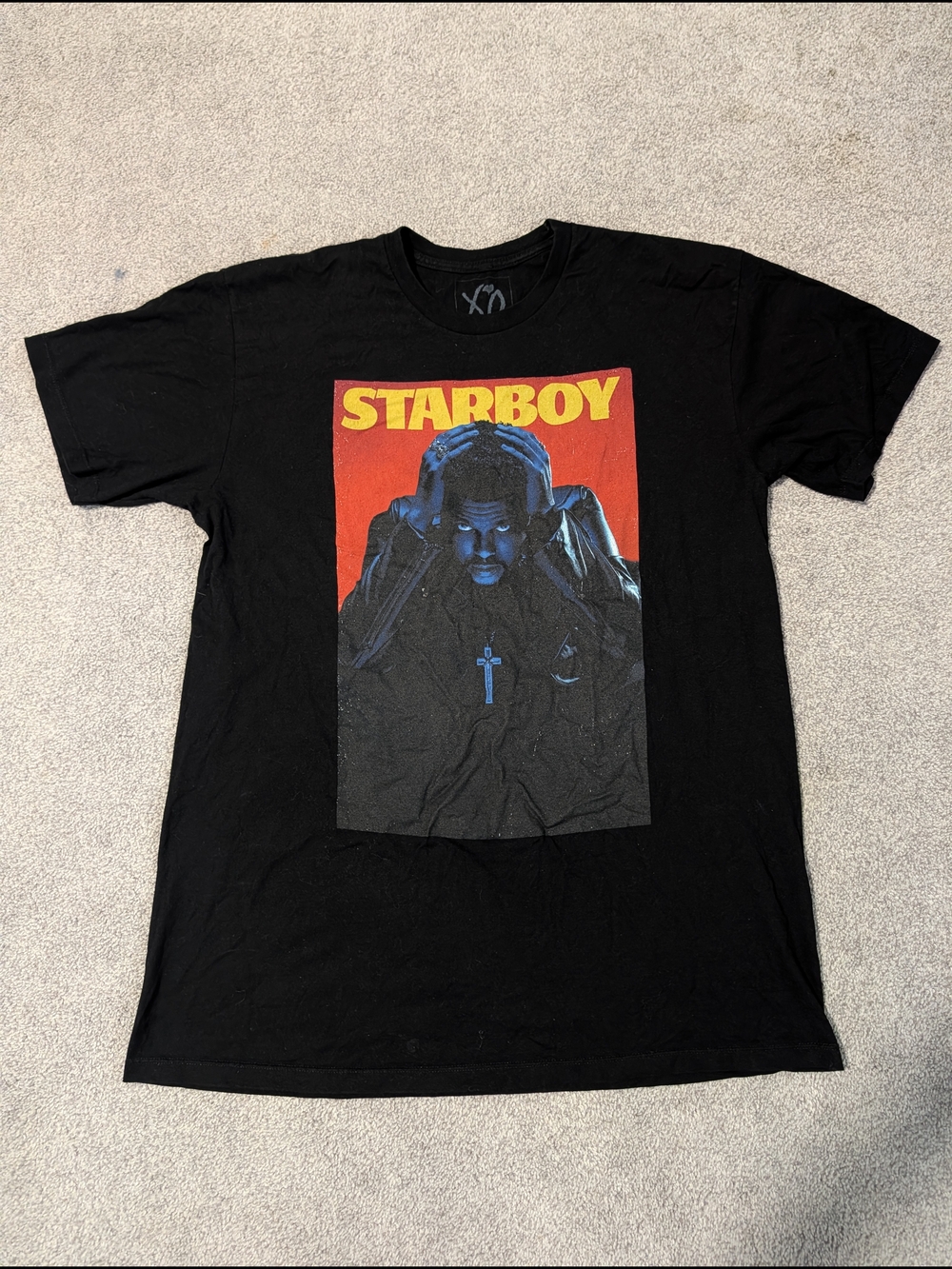 The Weeknd Starboy Graphic Tee XO Shirt Black Band Tee Size Large